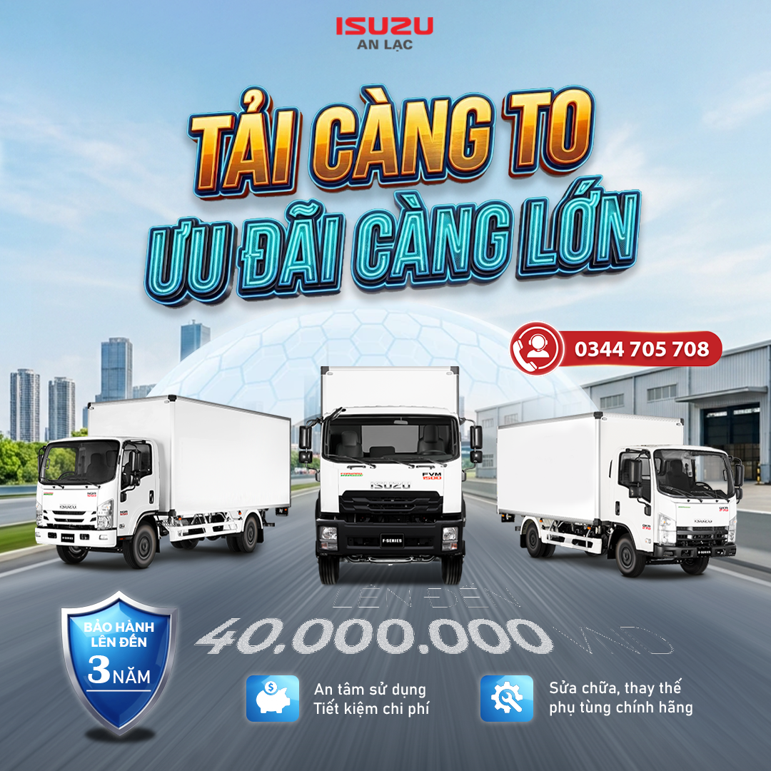 ISUZU TẢI CÀNG TO - ƯU ĐÃI CÀNG LỚN